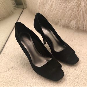 Nine West Suede Peep Toe Heels